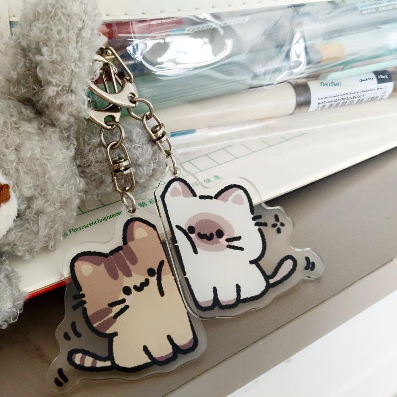 Cat Keychain for Backpacks Cute Couple Keychain Set Matching Cat Pendants for Valentine Gift