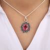 Pink Tourmaline Gemstone 925 Sterling Silver Jewelry Handcrafted Necklace Pendant 1.37" For Thanksgiving CP-40-14