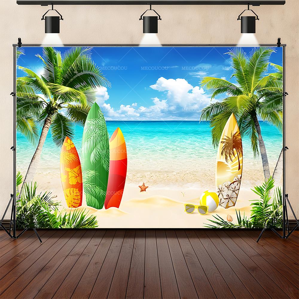 Summer pool party friends gathering decoration background slide seaside beach coconut tree photo studio photography background