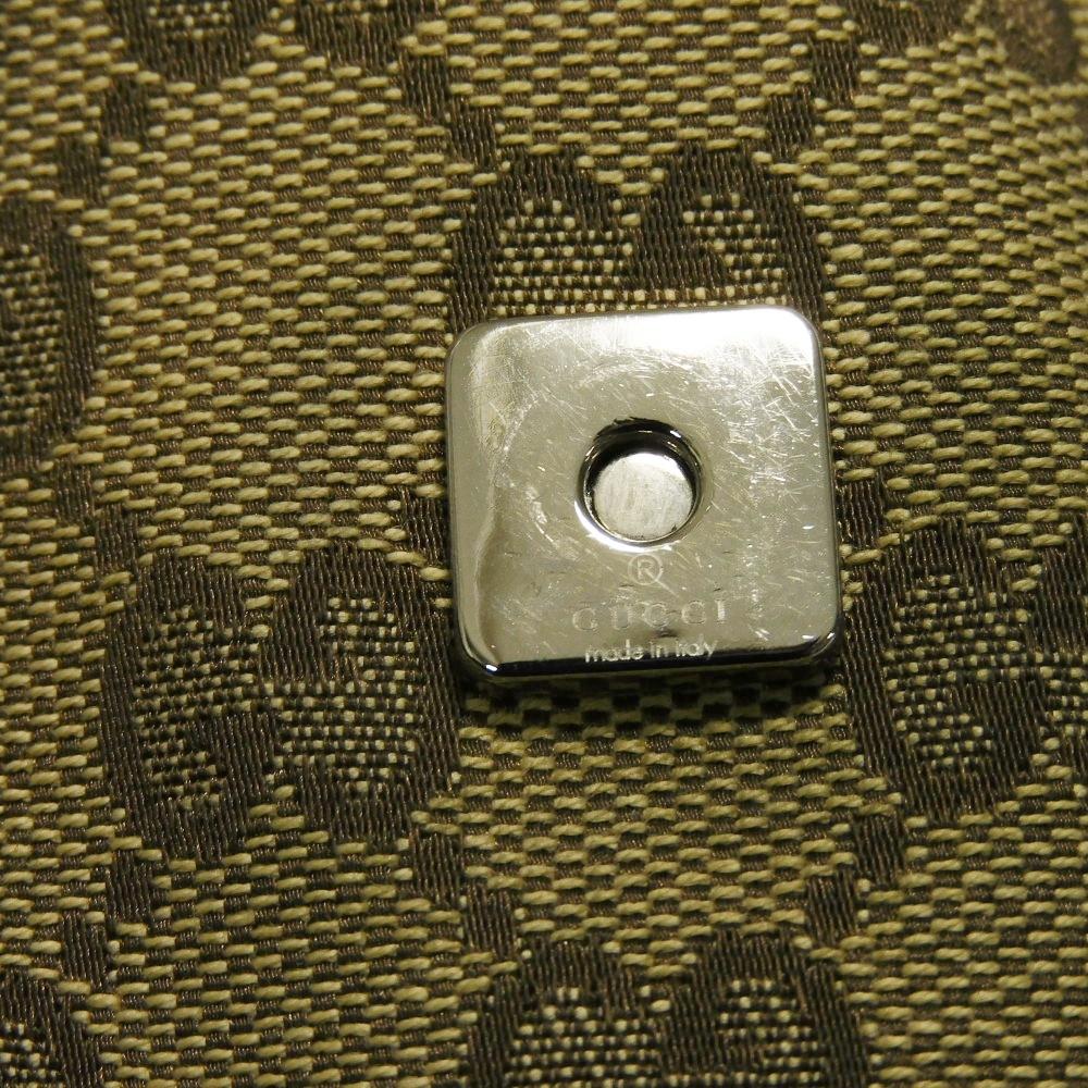 Б/у 9539 GG Canvas Сумка на пояс 146304 7929 Коровья кожа Коричневая Сумка-пояс Сумка через плечо с тисненым логотипом Бежевая Мужская от