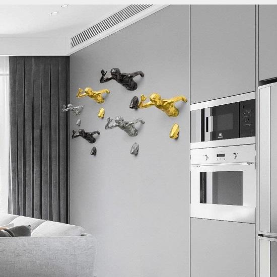 Металлический настенный художественный набор из 6 алюминиевых металлических бегущих людей, настенное украшение для дома, идеально подходящее для жизни