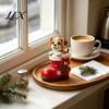 Holiday Gift for Pet Owners Christmas Puppy in Santa Boot Resin Figurine, Cute Dog Tabletop Decor with Lover Gifts Bow Bell Holly, Festive Home Shelf
