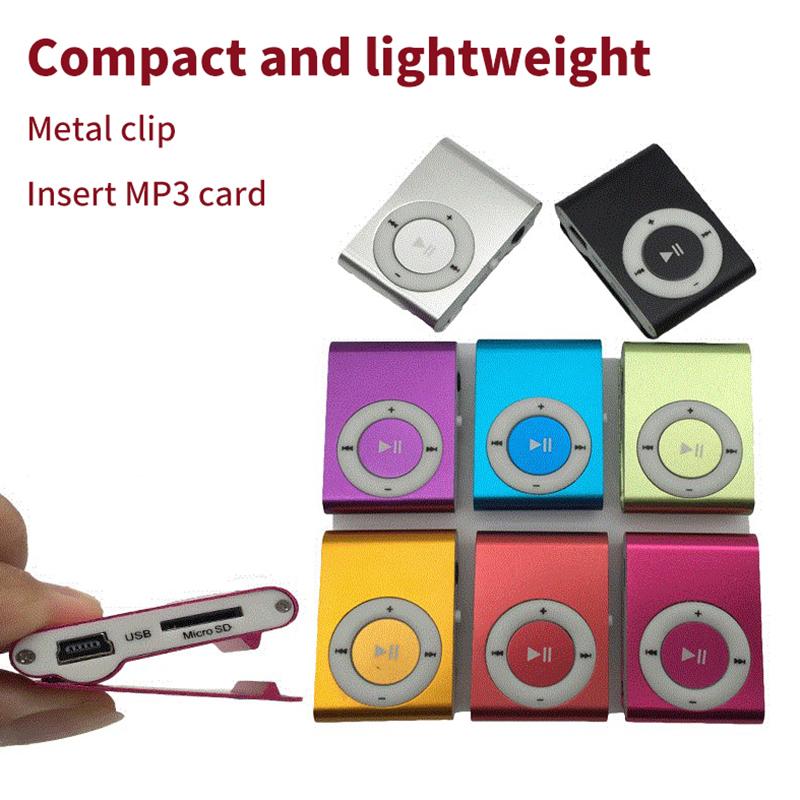 Мини MP3-плеер музыкальный медиа мини металлический зажим студенческий Walkman подарок портативный мини USB MP3-плеер Walkman красочный