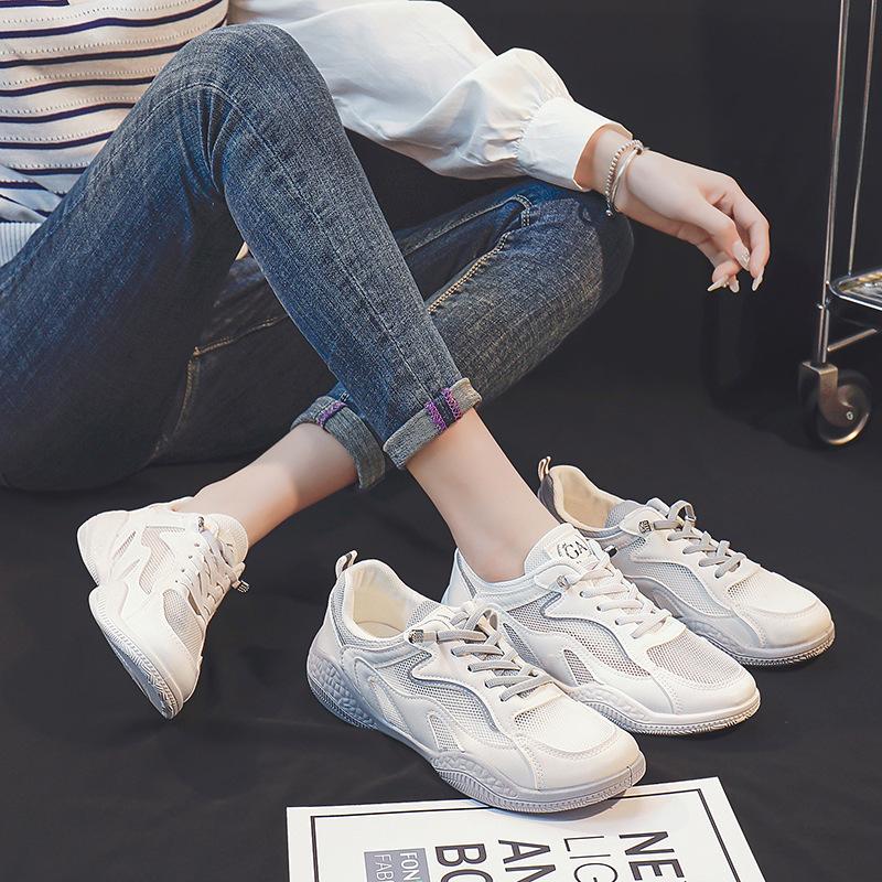 Ins Forrest Gump Shoes Women's Tide 2025 Summer Breathable New Student Running Sports Shoes White Shoes Women's Mesh Shoes