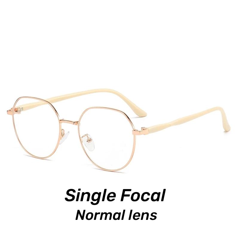 Очки высокой четкости с защитой от синего цвета при пресбиопии, ретро-круглые прогрессивные многофокусные очки для чтения, очки для дальнего зрения в металлической оправе