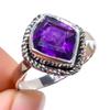 Подарочное кольцо из чистого серебра 925 пробы с натуральным африканским аметистом S.9 s2Y66