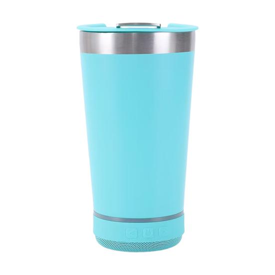 Изолированная кружка из нержавеющей стали с беспроводным динамиком BT, стерео сабвуфером, 500 мл, светодиодная музыкальная кружка, устойчивая к ржавчине, практичный подарок для мужчин и женщин