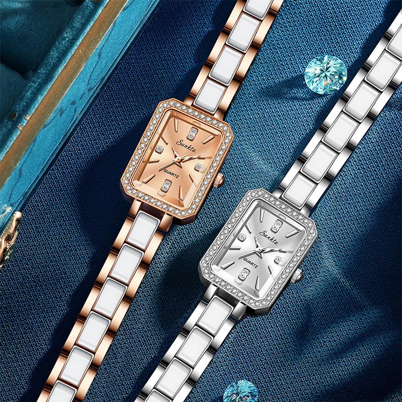 SUNKTA Luxury Women's Watch Fashion Rectangle Ladies Quartz Watches Women Wristwatch Lady Watch Montre Femme Watch Women