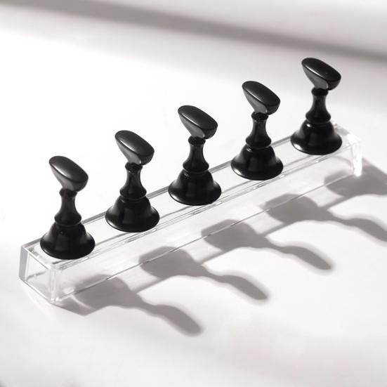 Yousheng 2Pcs Acrylic Nail Display Stand DIY Nail Rhinestones Holder Magnetic Practice Stands False Nail Tip Manicure Tool