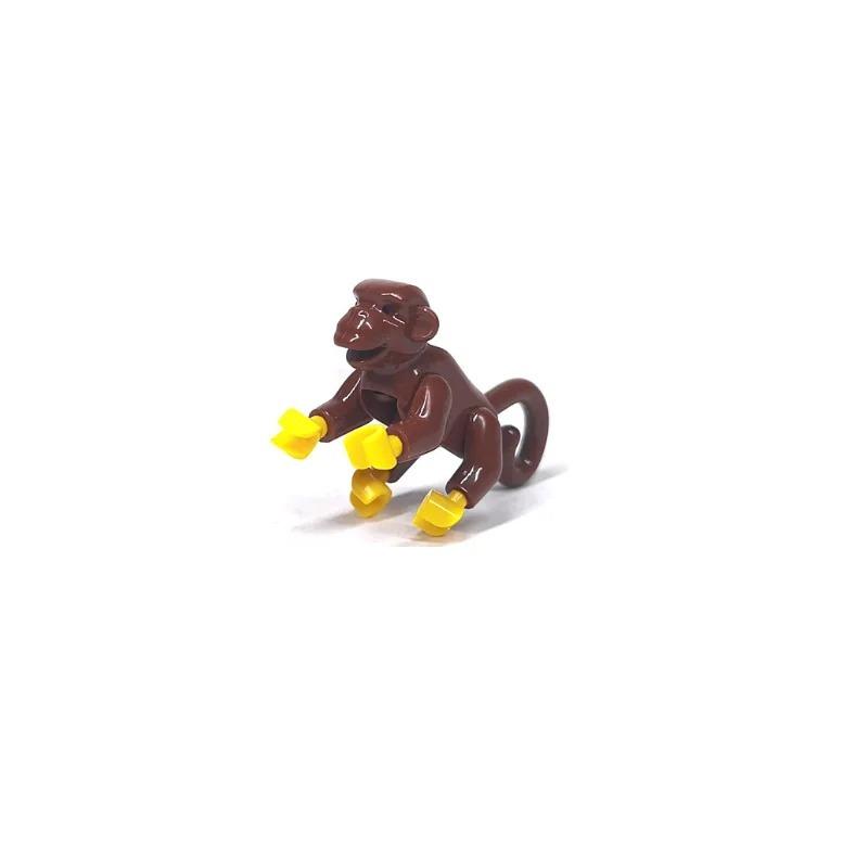 MOC Средневековые Строительные Блоки Фигурки Аксессуары Зоопарк Африканский Слон Верблюд Олень Волк Крокодил Боевой Конь Мини Кирпичик Игрушка Подарок R058