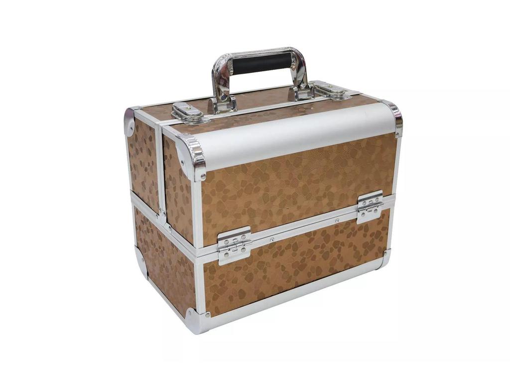 Алюминиевый ящик для косметики и инструментов для дизайна ногтей, татуировок и наращивания ресниц - двойной, открытый, студенческий ящик для хранения