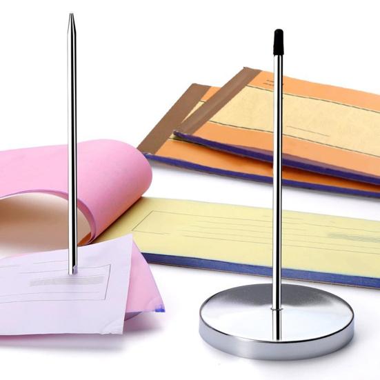 Paper Organizer Stand Metal Receipt Holder Spike, Desktop Clip Nail Tool, Durable Business Document for Restaurants Offices Notes And Memos