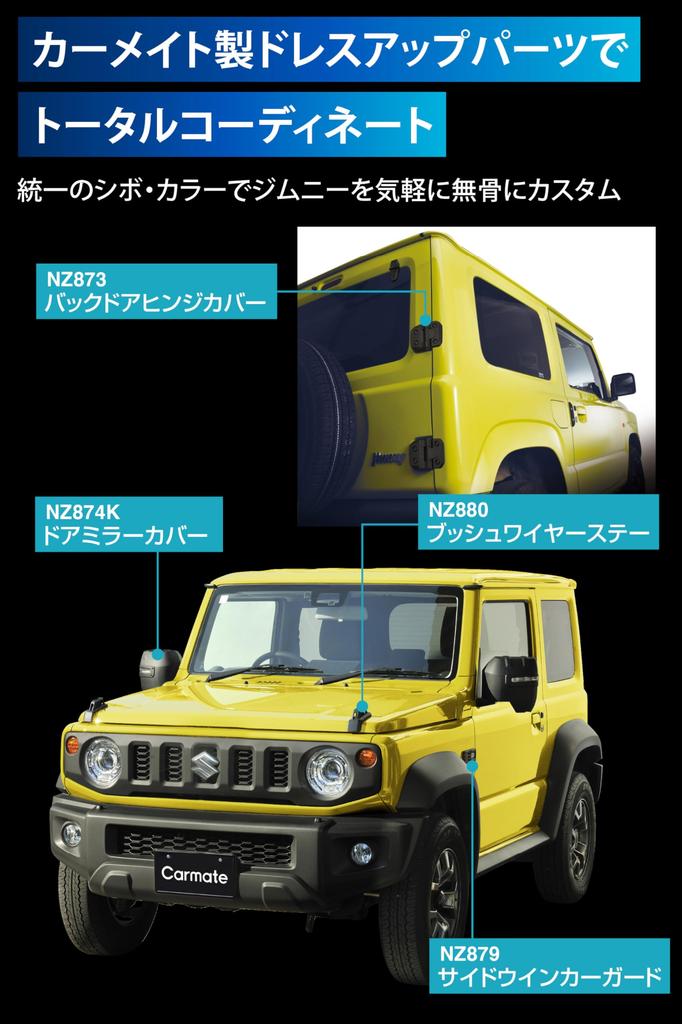 Carmate NZ874K Крышка зеркала заднего вида для Suzuki Jimny JB64/JB74/JC74 (Светодиодный боковой указатель поворота) – Брутальный стиль и помощь водителю под зеркалом