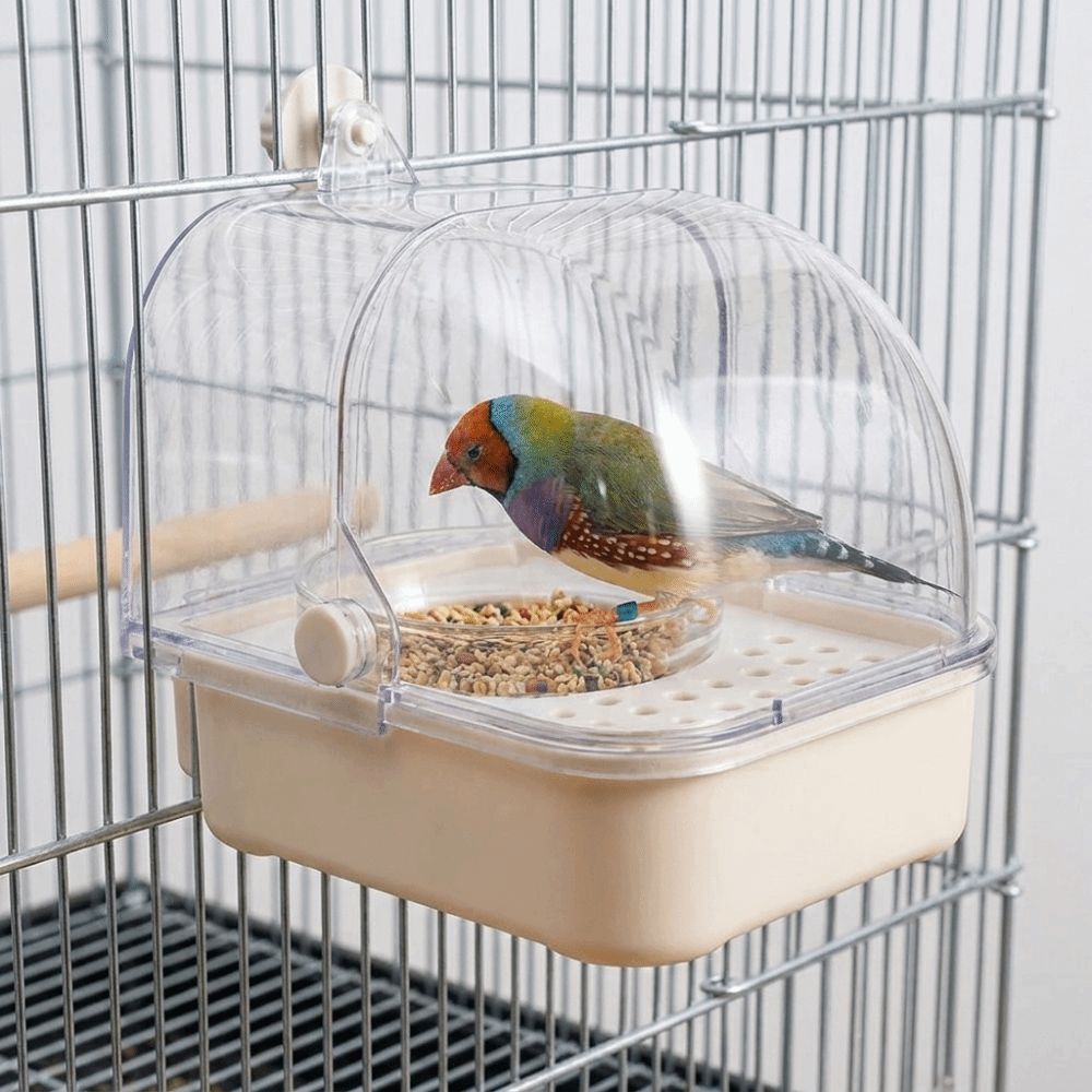 Detachable Bird Bath Cage Splash Proof Parrot Shower Box Parrot Bathing Pool Small Medium Birds