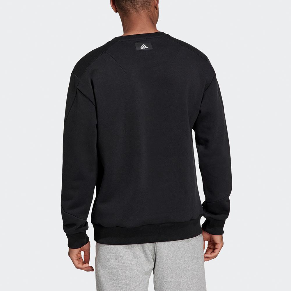 Adidas Мужская толстовка Essentials Winter Crew с большим логотипом, черная H46507