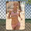 FITMIND Винтажная металлическая жестяная табличка 8x12 дюймов, Бегущая женщина Пляжное настенное искусство с предварительно просверленными отверстиями для декора в помещении и на улице