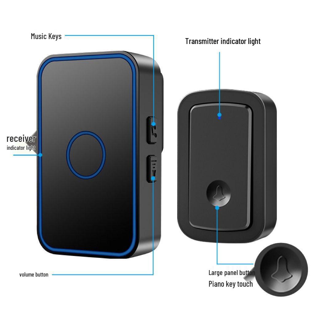 Smart Long-Range Wireless Doorbell with Multiple Receivers and Waterproof Call Button