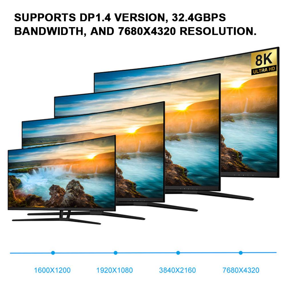 DP 1.4 Version Cable 8K 4K 32.4Gbps Bandwidth Data Cable for Computer Monitor2m 6.56ft