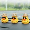 Car Cute Wind-breaking Duck Interior Broken Wind Small Yellow Duck with Helmet Airscrew Car Cycling Decoration Ornament