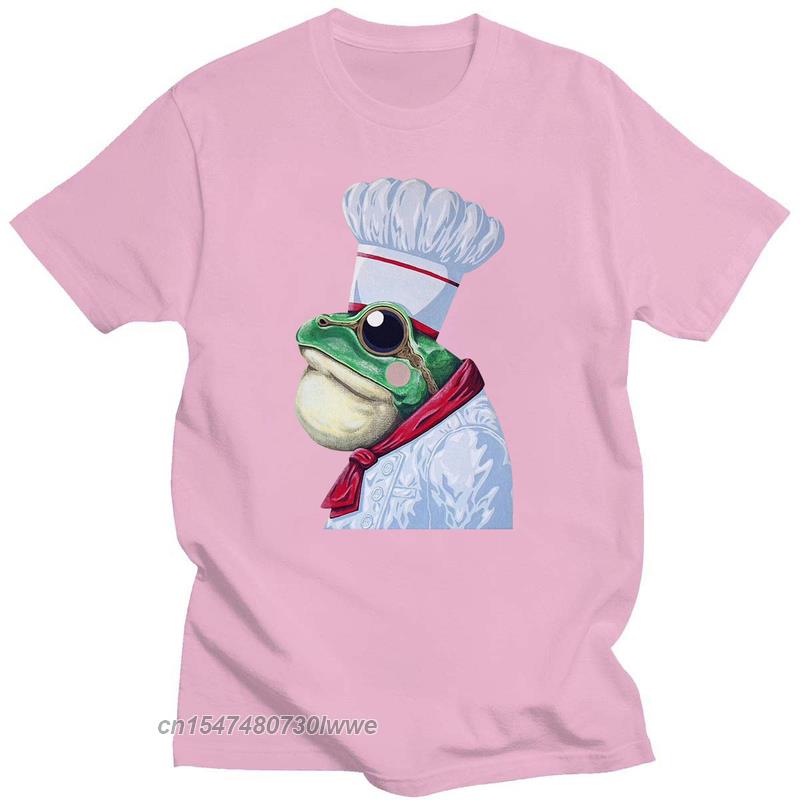 Summer New Frog Chef Cartoon Print Unisexs TShirt Pure Cotton Breathable Round Neck Big Size