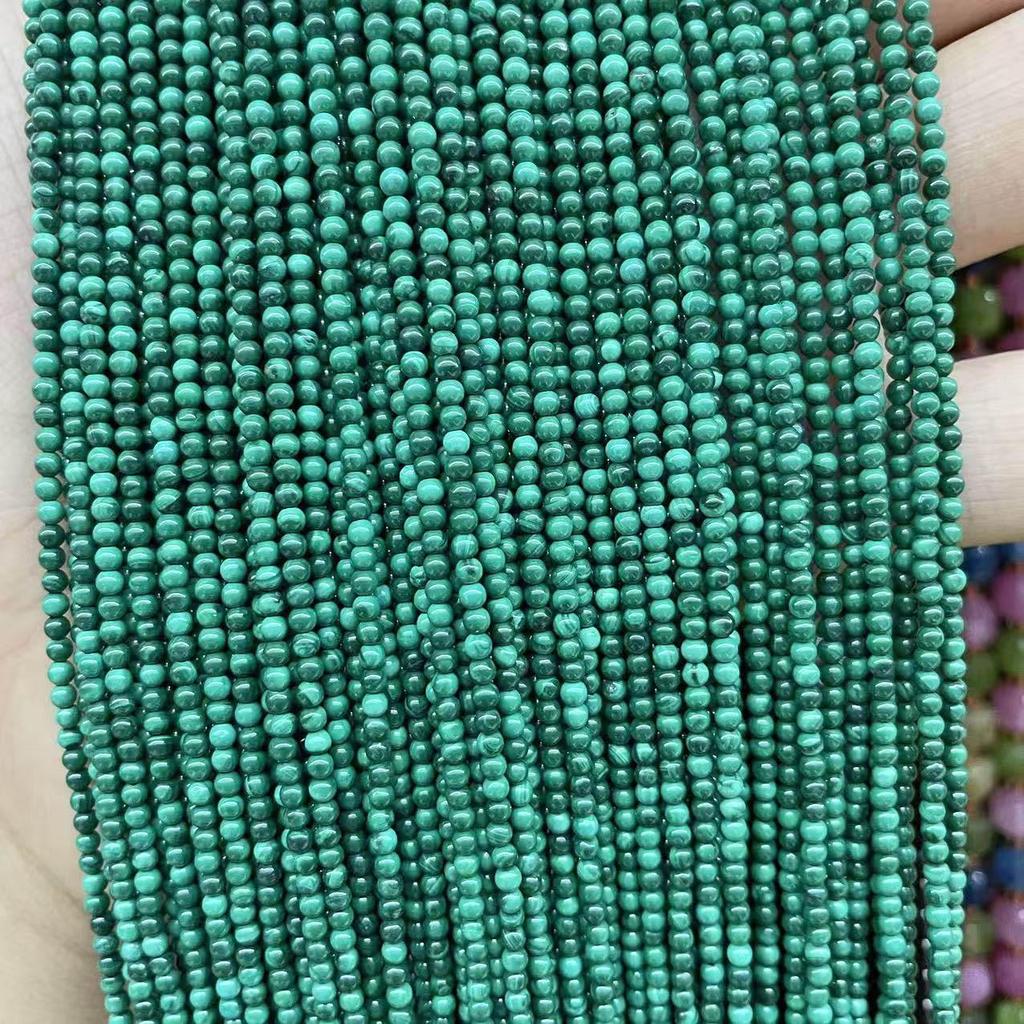 Премиальные натуральные малахитовые мелкие круглые рассыпные бусины для изготовления браслетов своими руками
