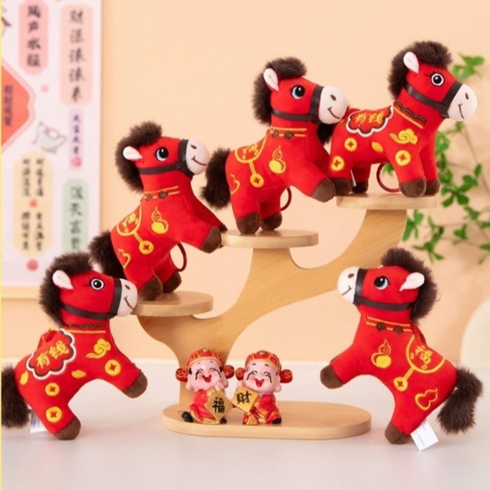 Year of The Horse Mascot Horse Plush Pendant Stuffed Animal Plush Pony Keychain Bag Charm