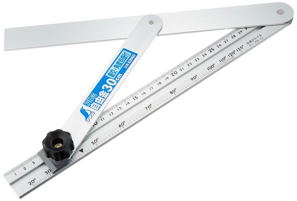 Shinwa измерительная скоба из чистого алюминия 30 см с угловой шкалой 62660