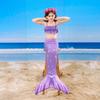 3 шт./компл. купальник с хвостом русалки для девочек, детский костюм Русалочки, пляжная одежда для косплея, купальный костюм