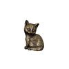 Cute Animal Figurines Retro Tea Pet Crafts Small Cat Metal Statue  Car