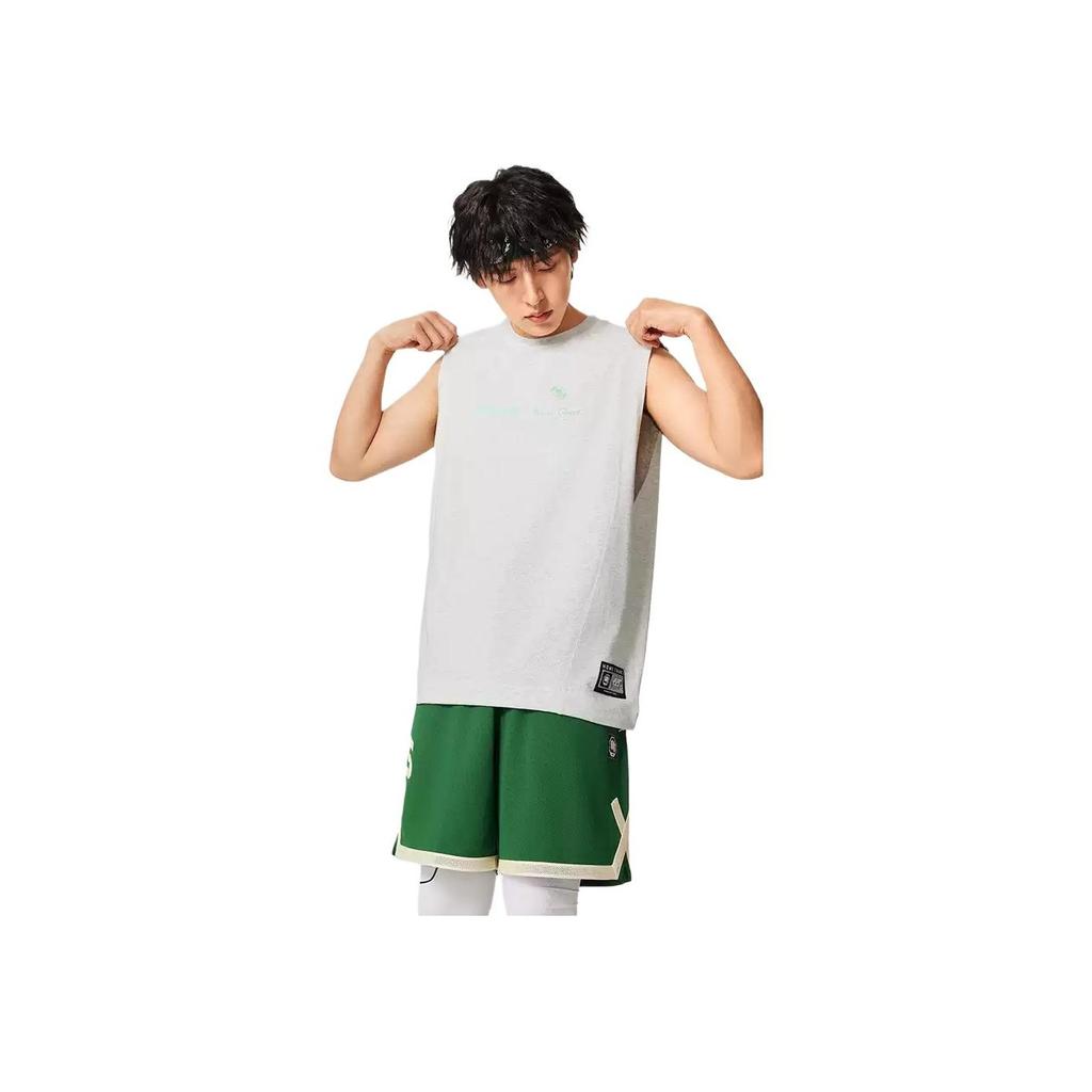 Li Ning Bad Five Модный Универсальный Повседневный Свободный Жилет с Круглым Вырезом и Принтом Букв Мужской Топ Серый AVSV173-1