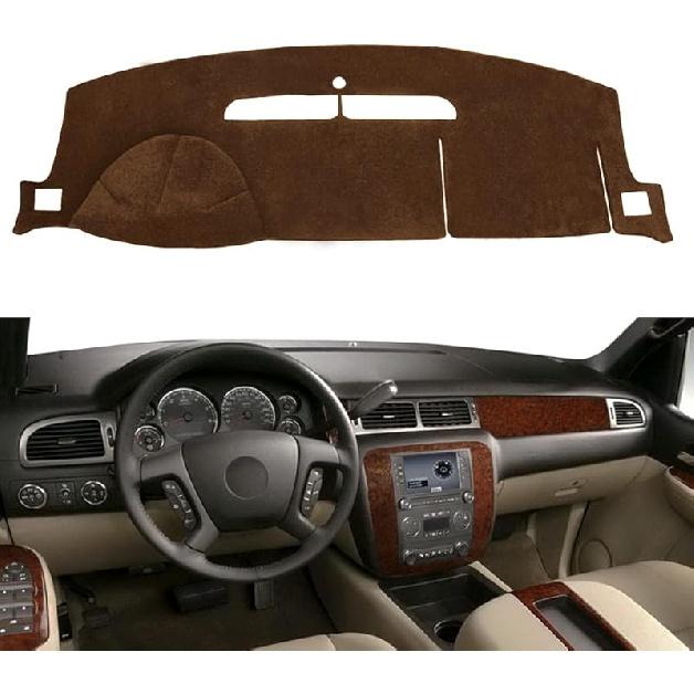 Dash Cover Mat Fit For 2007-2014 GMC Yukon Sierra SLT Denali,2007-2013 Chevy Chevrolet Silverado 1500 2500HD 3500HD LTZ/Avalanche/Suburban,07-14