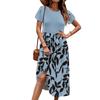 Women's Casual Cute Pattern Print Round Neck Midi Dress Basic Classic Outdoor Everyday Short Sleeve Loose Dress