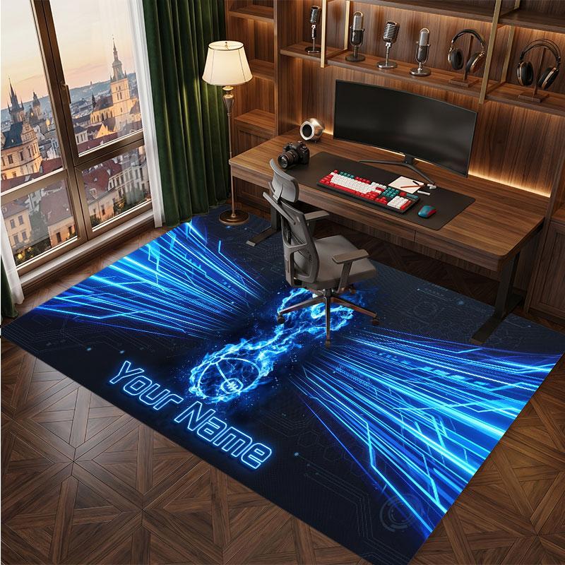 Tottenham Hotspur FC Custom Crystal Velvet Rug, Personalized Name Text Print, Football Logo Soft Non‑Slip Floor Mat Home Decor Gift