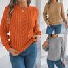 Women's Oversized Sweaters Crew Neck Puff Long Sleeve Pullover Jumper Chunky Cable Fall Winter Knitwear Tops