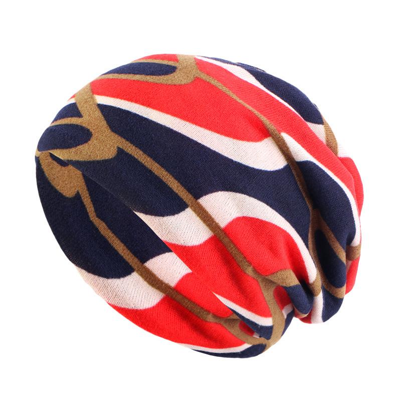 Imitation cashmere print double-purpose pullover cap, twist cap, headscarf cap JDU-E