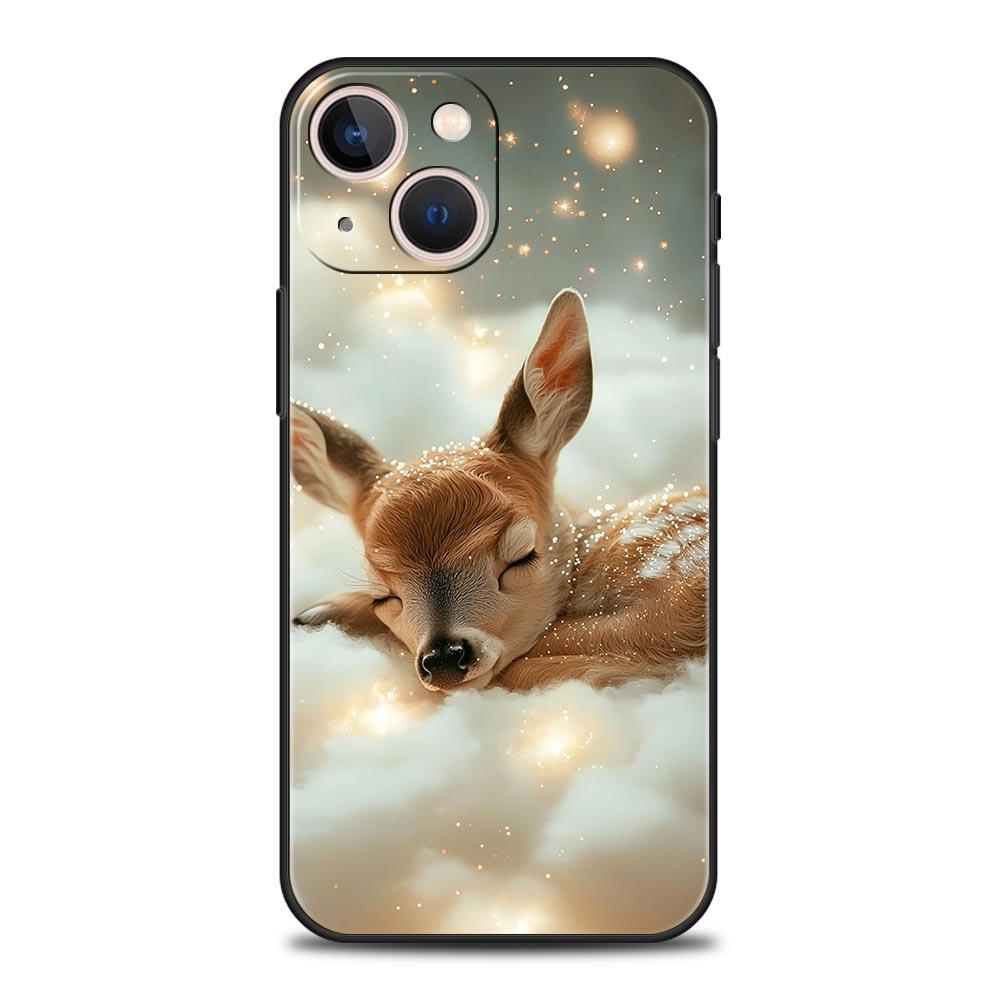 Чехол для телефона с рисунком оленя и личи для iPhone 17 16 15 14 13 12 11 Pro Max 17 Air Plus Ударопрочный Мягкий ТПУ Корпус Fundas Capas