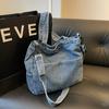 Сумка через плечо из денима на молнии для женщин, большая вместимость, простой дизайн, высокое качество, новая мода