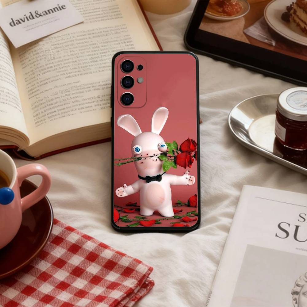 C-Cute R-Raving R-Rabbids Чехол для телефона Samsung S 25,24,23,22,30,21,10,9,Ultra,Plus,Lite,FE,4,5 G Мягкий Черный Чехол