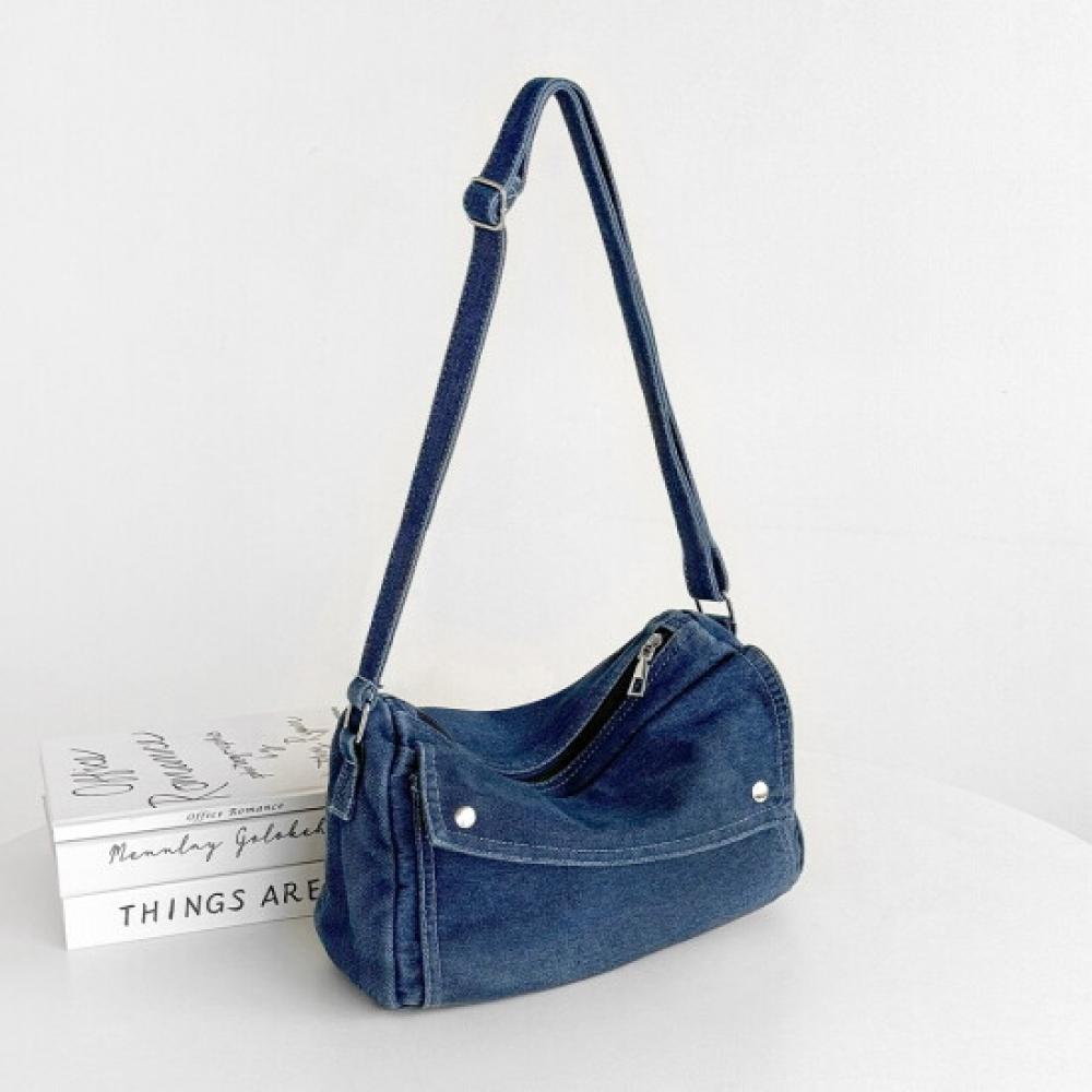 Fromheaven Vintage Washing Denim Casual Crossbody Bag
