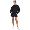 211280 autumn and winter new products European and American solid color pullover hooded long-sleeved sweater women's fashion casual shorts set