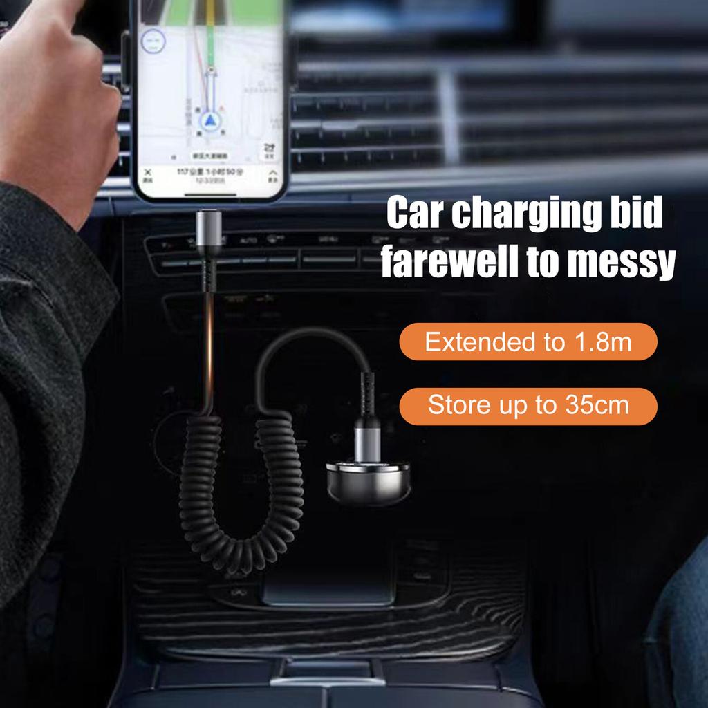 Мощное быстрое зарядное устройство, долговечный, быстрая зарядка, не спутывающийся, спиральный портативный шнур Type-C для зарядки в офисе