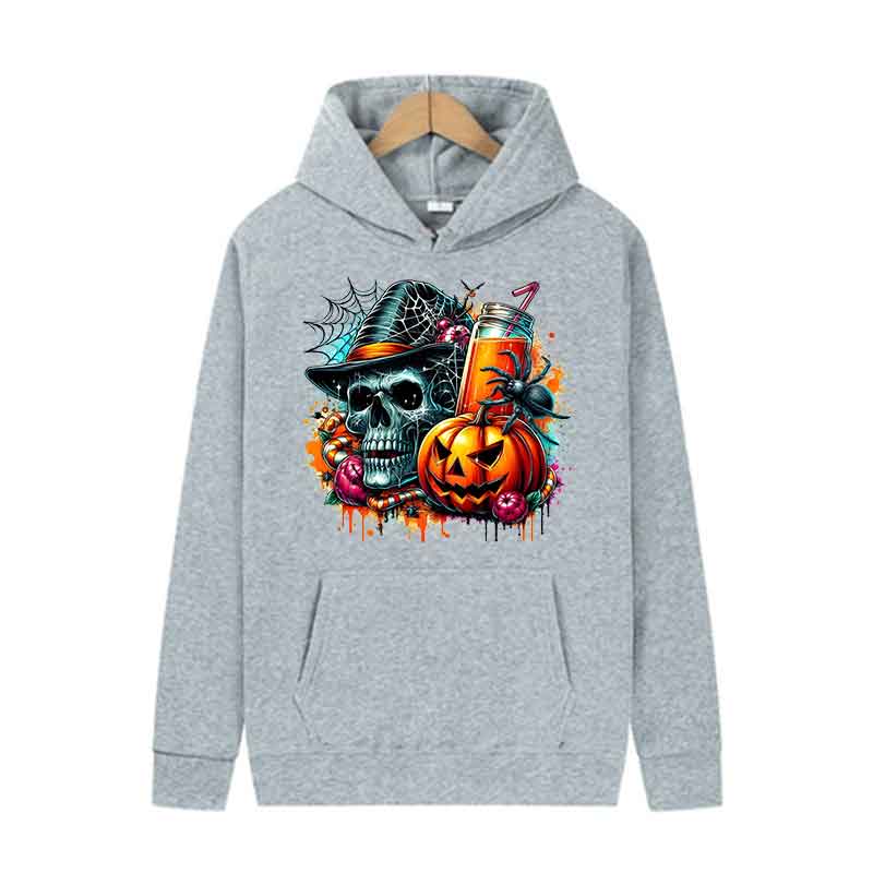 Men Women Spring Autumn Fashion Casual Hooded Sweatshirt Fashion Simple Hoodie Creative Halloween style Printing Top