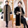 Elegant Faux Mink Velvet Winter Coat for Women Middle Aged and Elderly All In One Fur Overcoat