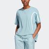adidas Спортивная футболка X Stella McCartney с круглым вырезом и короткими рукавами, женские топы, серо-синяя IC6015