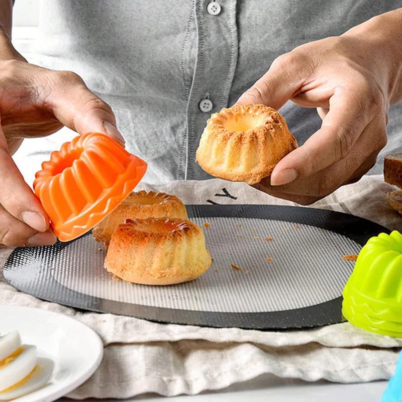 Кухонные многоразовые силиконовые формочки для маффинов, устойчивые к высоким температурам, для выпечки пончиков, пирогов, желе, пудингов, яичных тарталеток, формы для кубиков льда