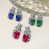 Kajia Fashion Красочные драгоценные леопардовые серьги с высоким содержанием углерода и бриллиантами Светлые роскошные маленькие люди Высокочувствительные бабушкины зеленые голубиные кроваво-красные серьги