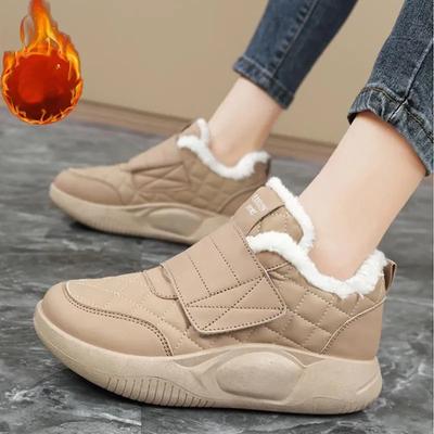 Наступая в дерьмо Плюс Бархатные Теплые Хлопковые Ботинки Женские Зимние Большие Хлопковые Ботинки Липучка Хлеб Повседневные Снежные Ботинки