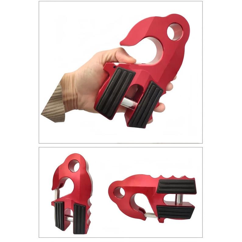 Flat Winch Shackle Recovery Hook 30,000LB Mount Assembly Tow Haul ATV UTV w/Iron Pin & Rubber Guard Universal Fit