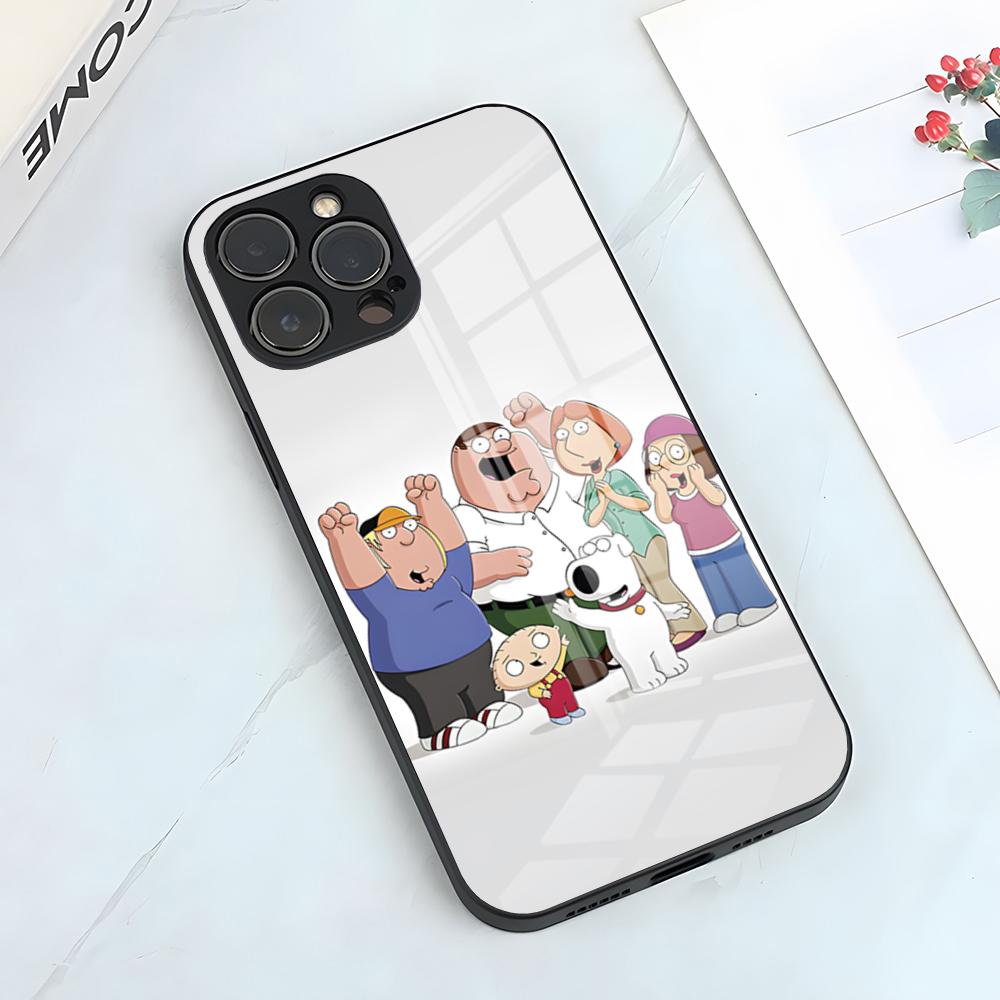 Чехол F-Family Funny Guy для iPhone 17 Pro Max 15 Pro 16 14 Plus 12 13 Mini 11 Pro Ударопрочный Стеклянный Чехол
