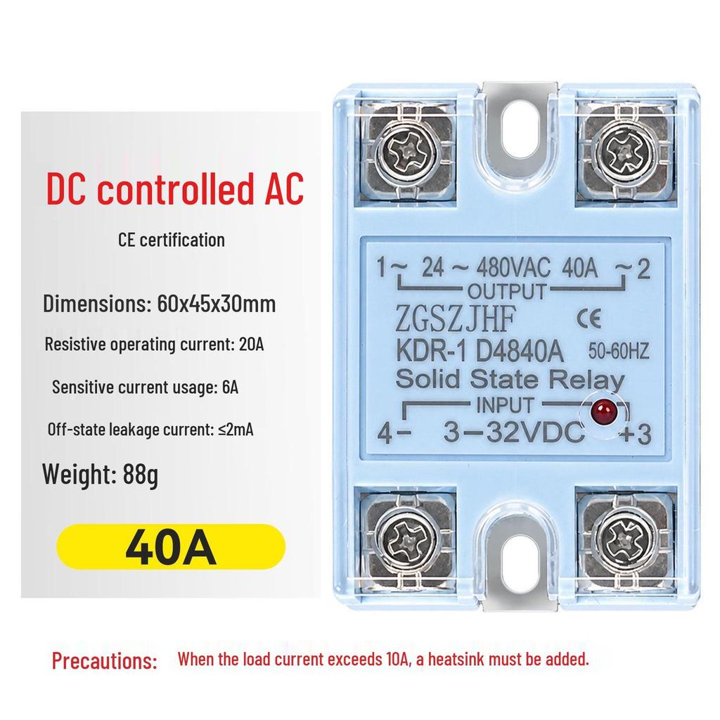 24V-220V Single-phase SSR Relay, 10A/25A/60A/100A